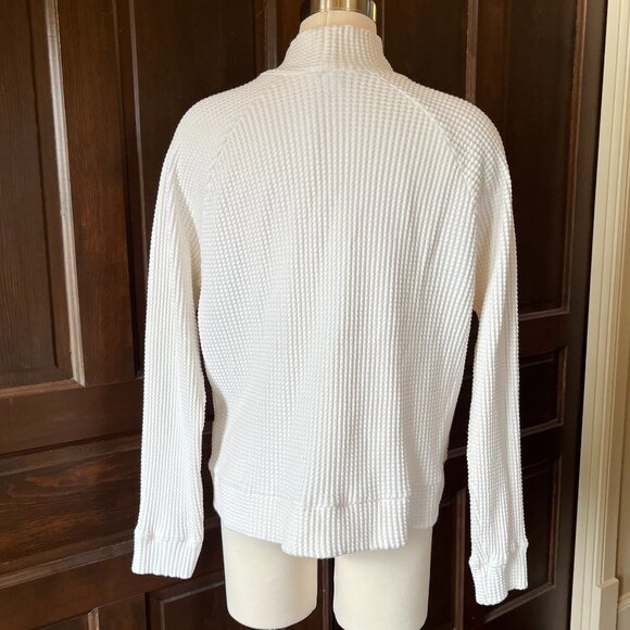 The North Face Women's XL White Waffle Knit Top Sweatshirt Mock Neck Long Sleeve - Picture 3 of 10